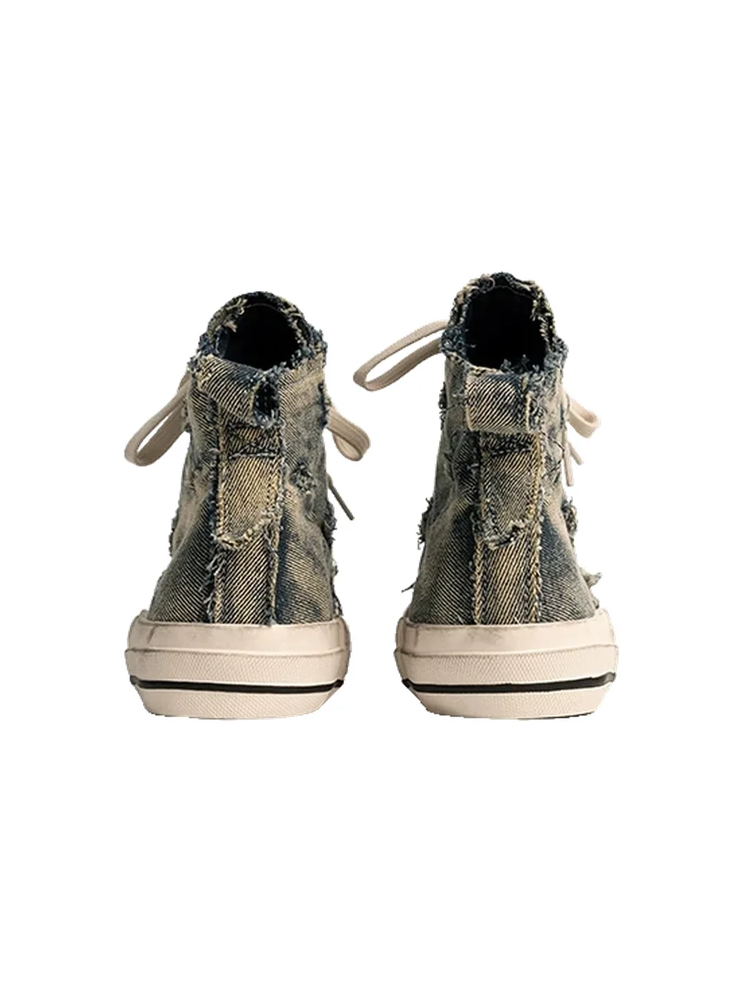 ZHUDAGE | Washed Canvas High-Top Lace-Up Sneakers