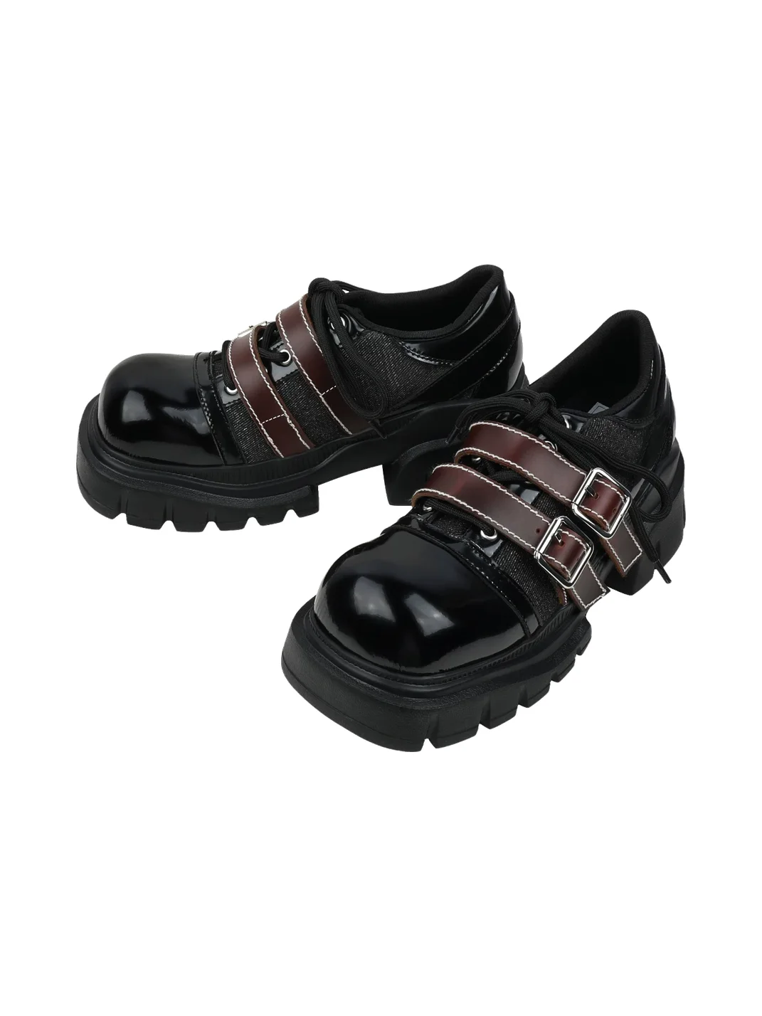 Enqo | Retro Buckled Platform Shoes