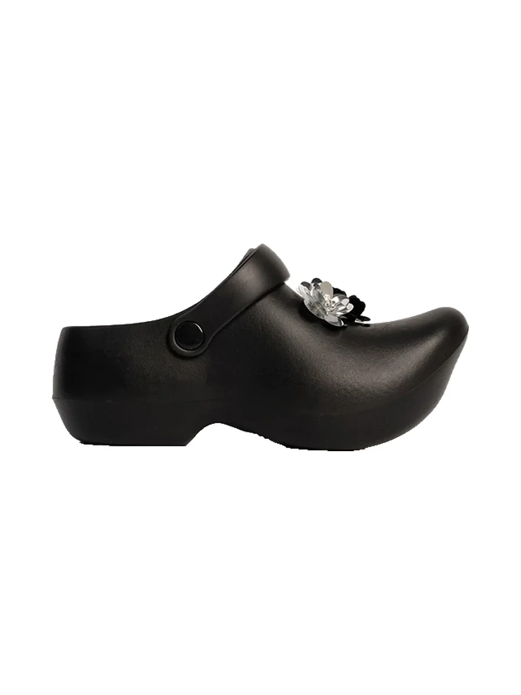 ZHUDAGE | Pointed Rhinestone Platform Clog Slippers