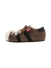 BBIMP | Retro Shadow Mocha Cartoon Shell-Toe Skate Sneakers
