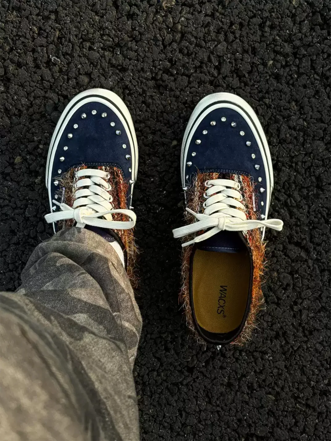 ZDZZFT | Studded Rhinestone Suede Low Top Sneakers