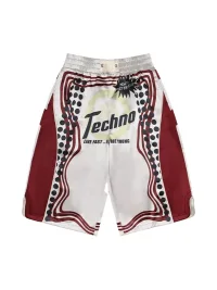 EMOBROTHER | Printed Contrast Cropped Basketball Shorts