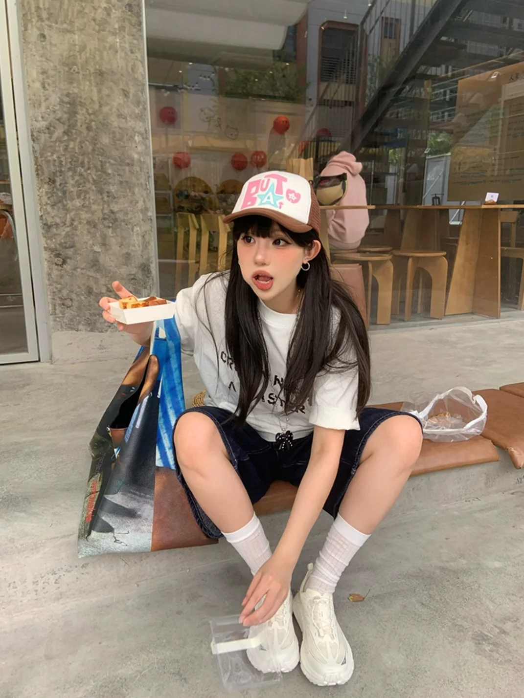 TWINBUTA | Colorblock Embroidered Patch Trucker Hat