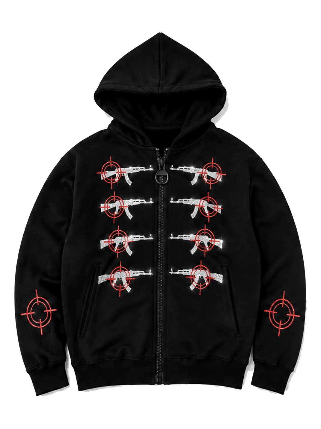 PAIKI | Punk Gun Graphic Zip-Up Hoodie