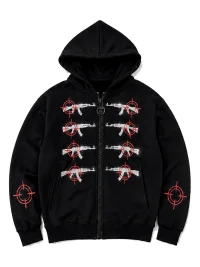 PAIKI | Punk Gun Graphic Zip-Up Hoodie