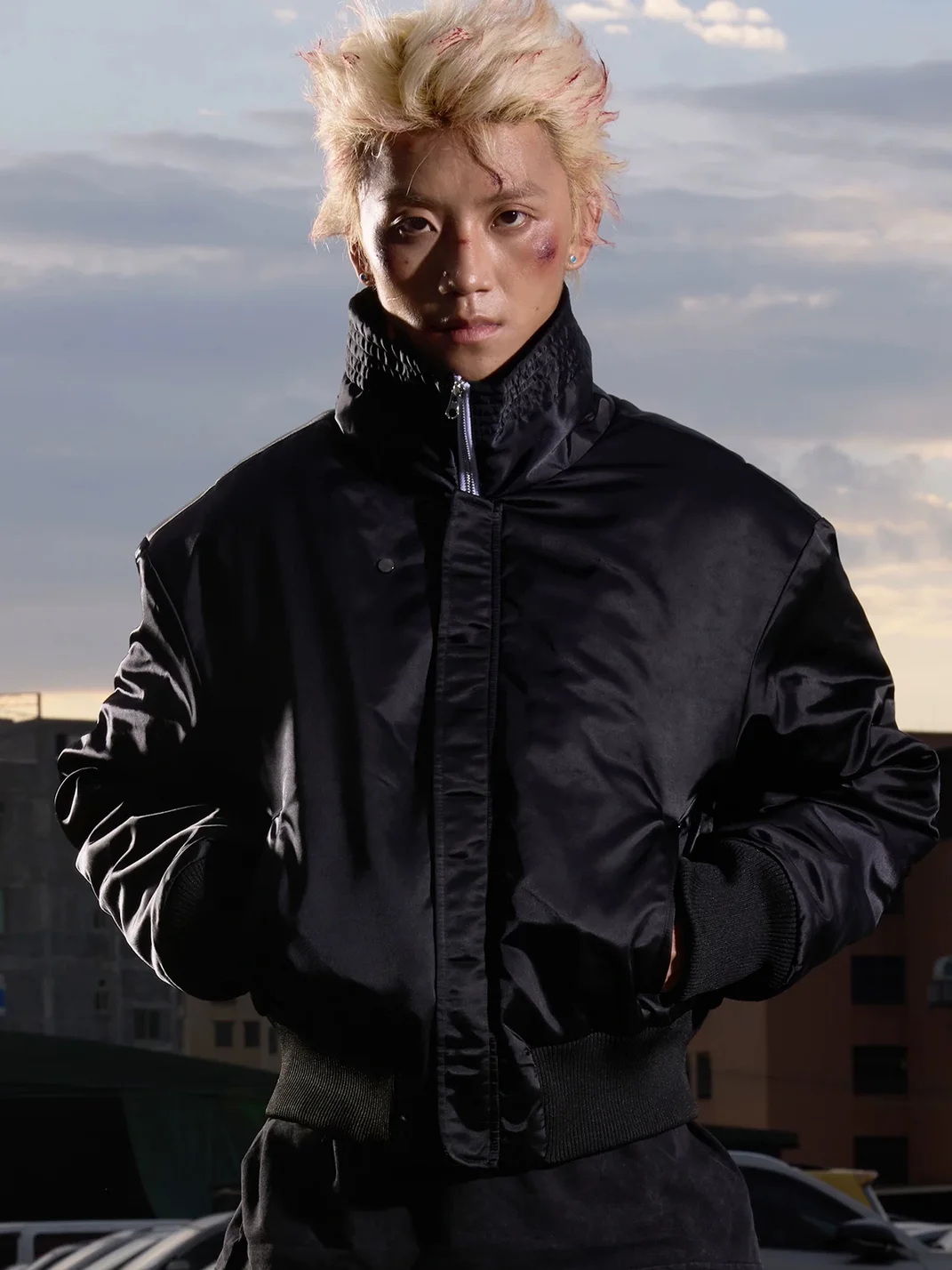 Dream Band | Cropped Oversized Bomber Jacket
