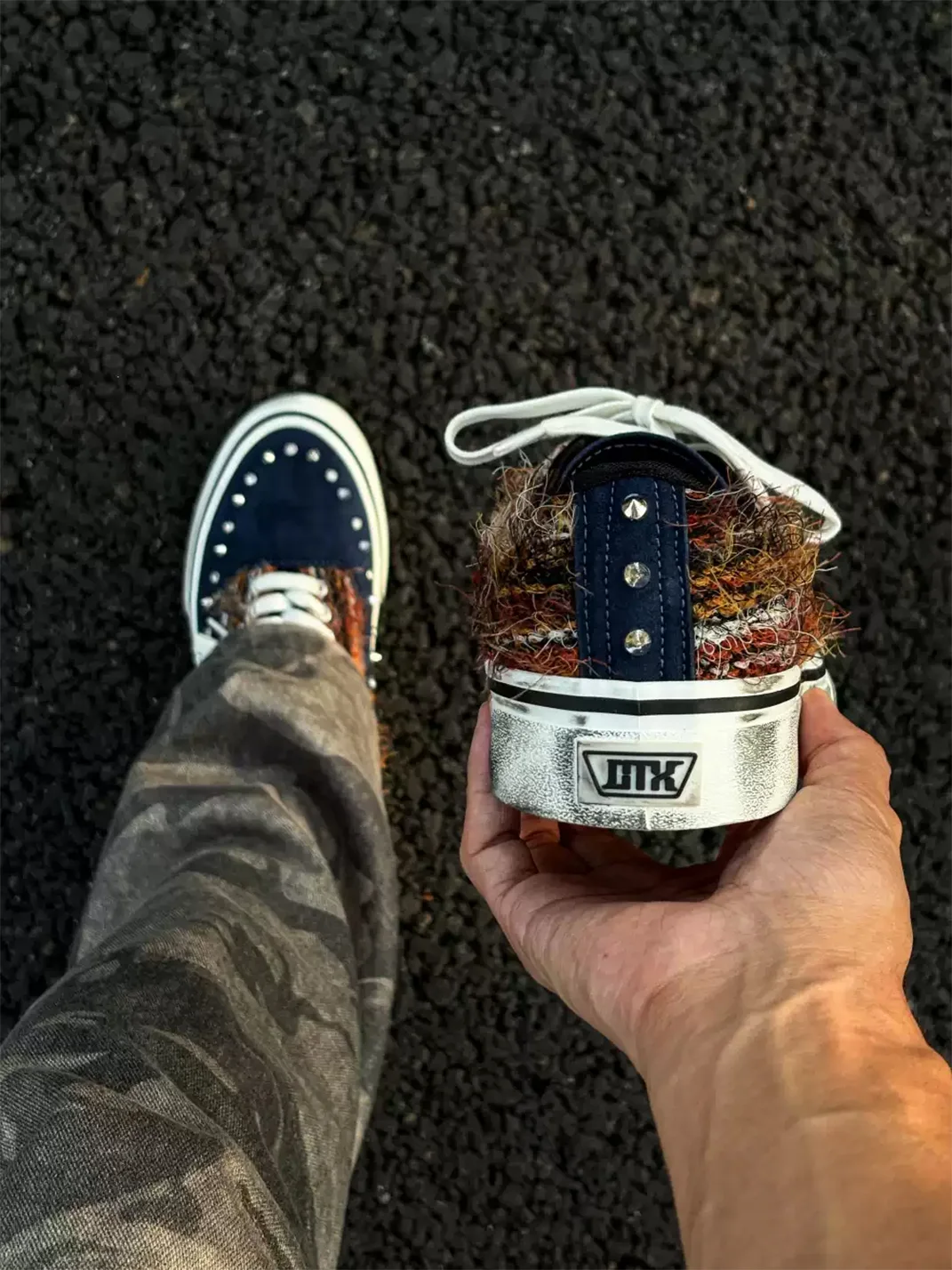 ZDZZFT | Studded Rhinestone Suede Low Top Sneakers