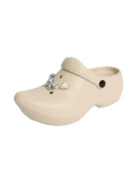 ZHUDAGE | Pointed Rhinestone Platform Clog Slippers
