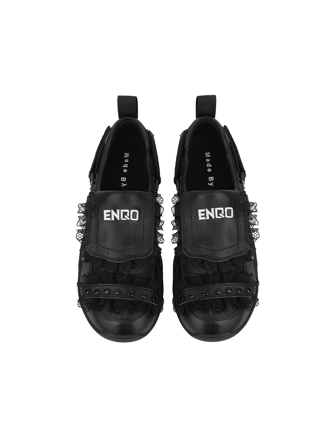 Enqo | Black Lace Strap Ballet Sneakers