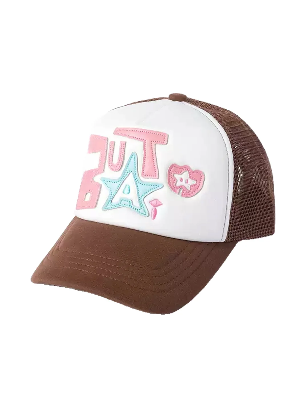 TWINBUTA | Colorblock Embroidered Patch Trucker Hat