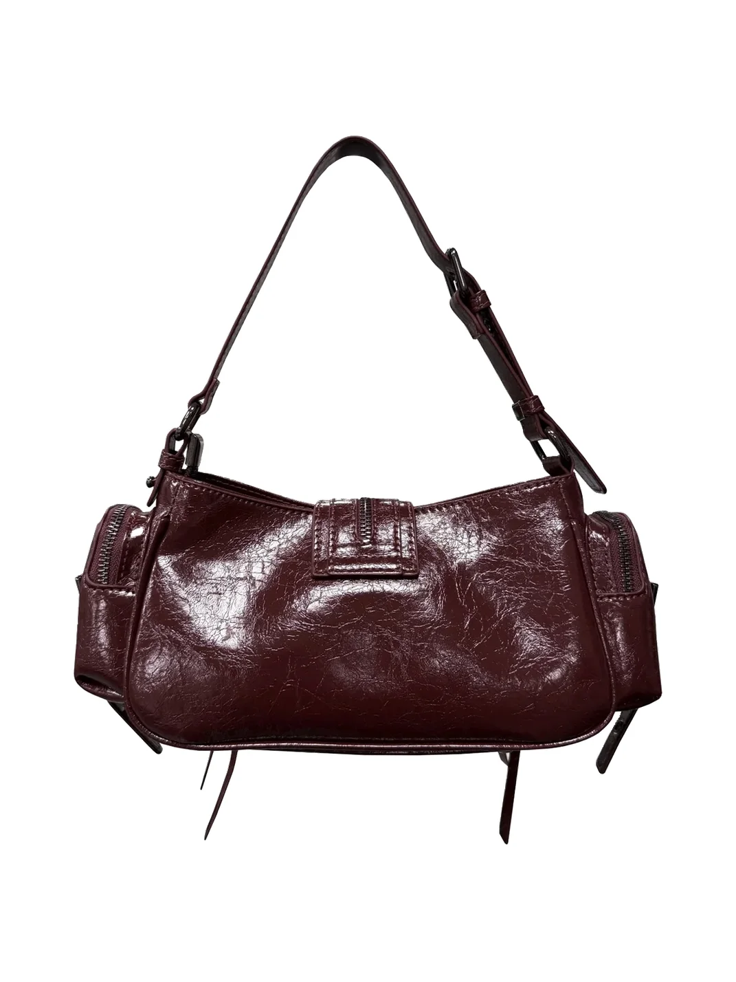 CULTIVATOR | Studded Crocodile Embossed Biker Shoulder Bag