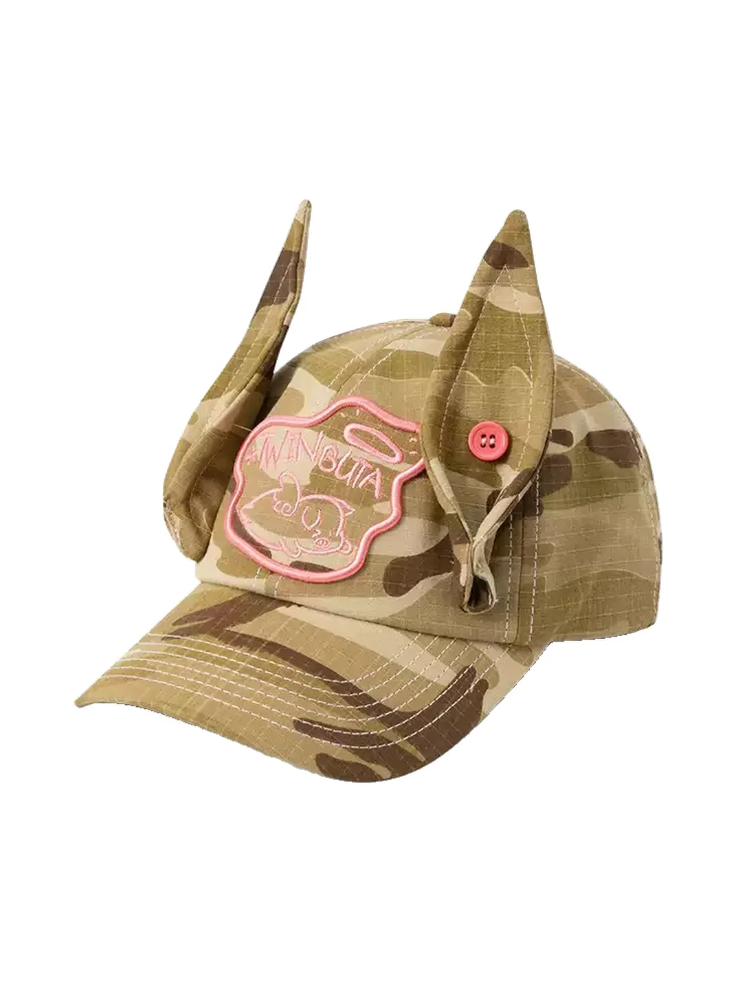TWINBUTA | Camouflage Ear Detail Baseball Cap