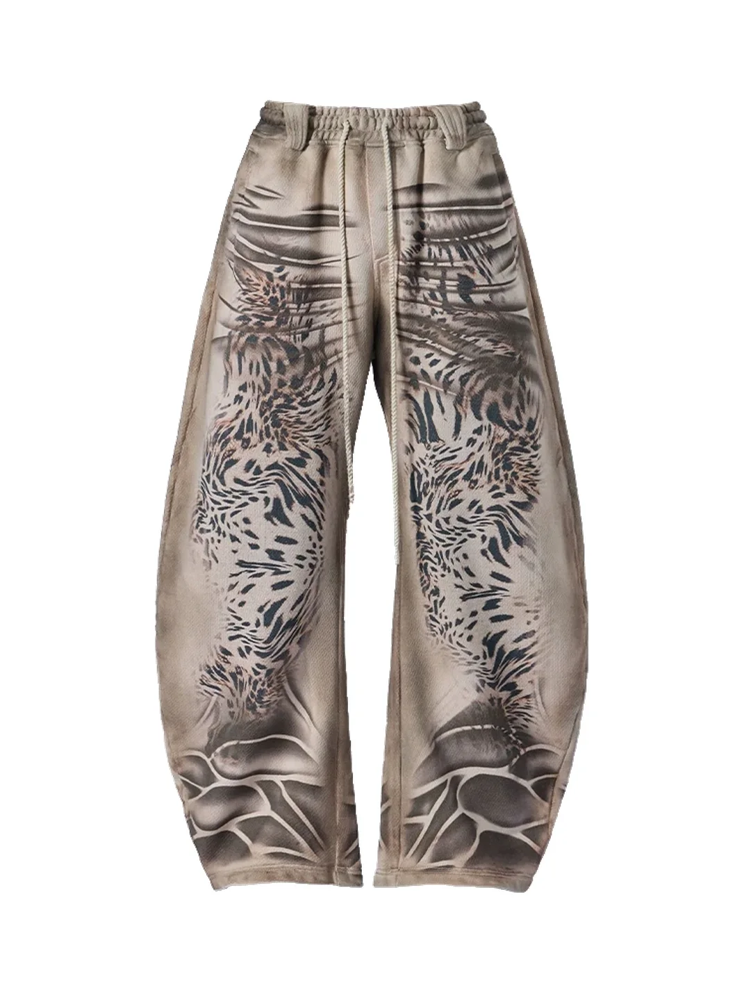 PERSONSOUL | Distressed Tiger Stripe Print Sweatpants