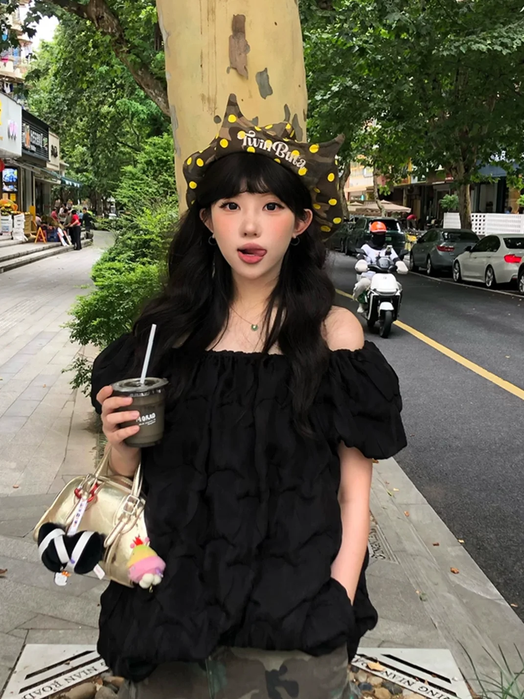 TWINBUTA | Camo Polka Dot Beret