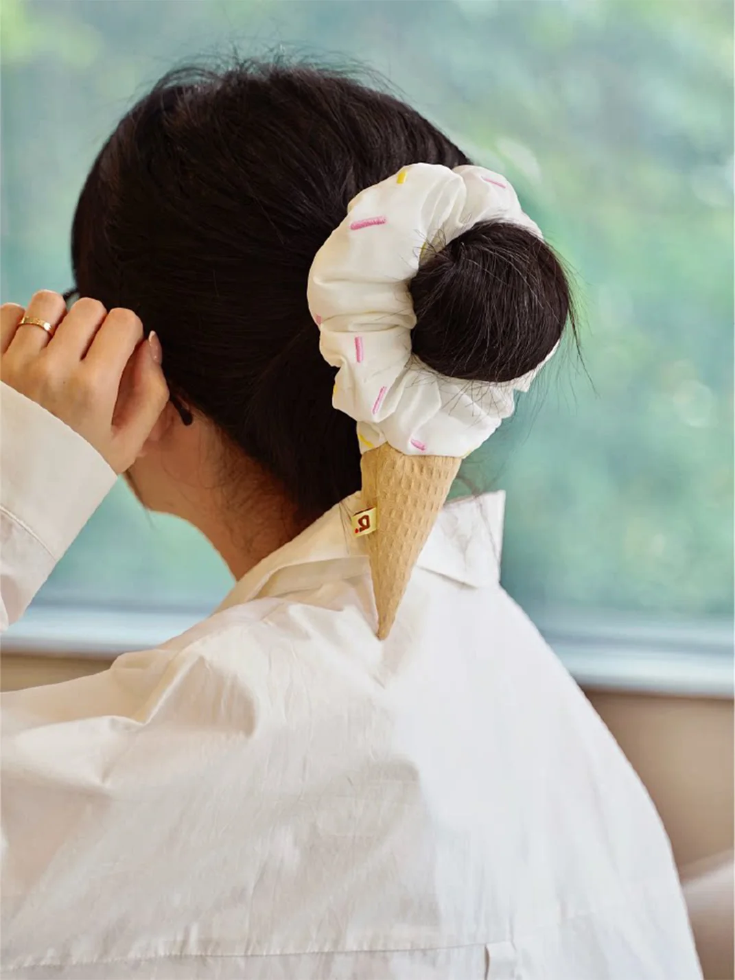 12Yotems | Embroidered Ice Cream Cone Scrunchie