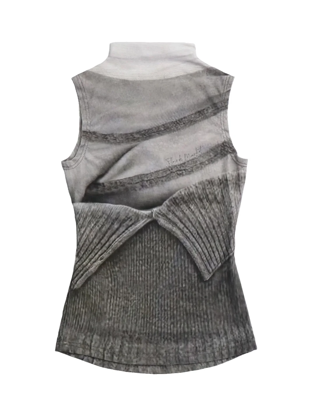 Flowers birds Market | Slim Fit Printed Mock Neck Tank Top