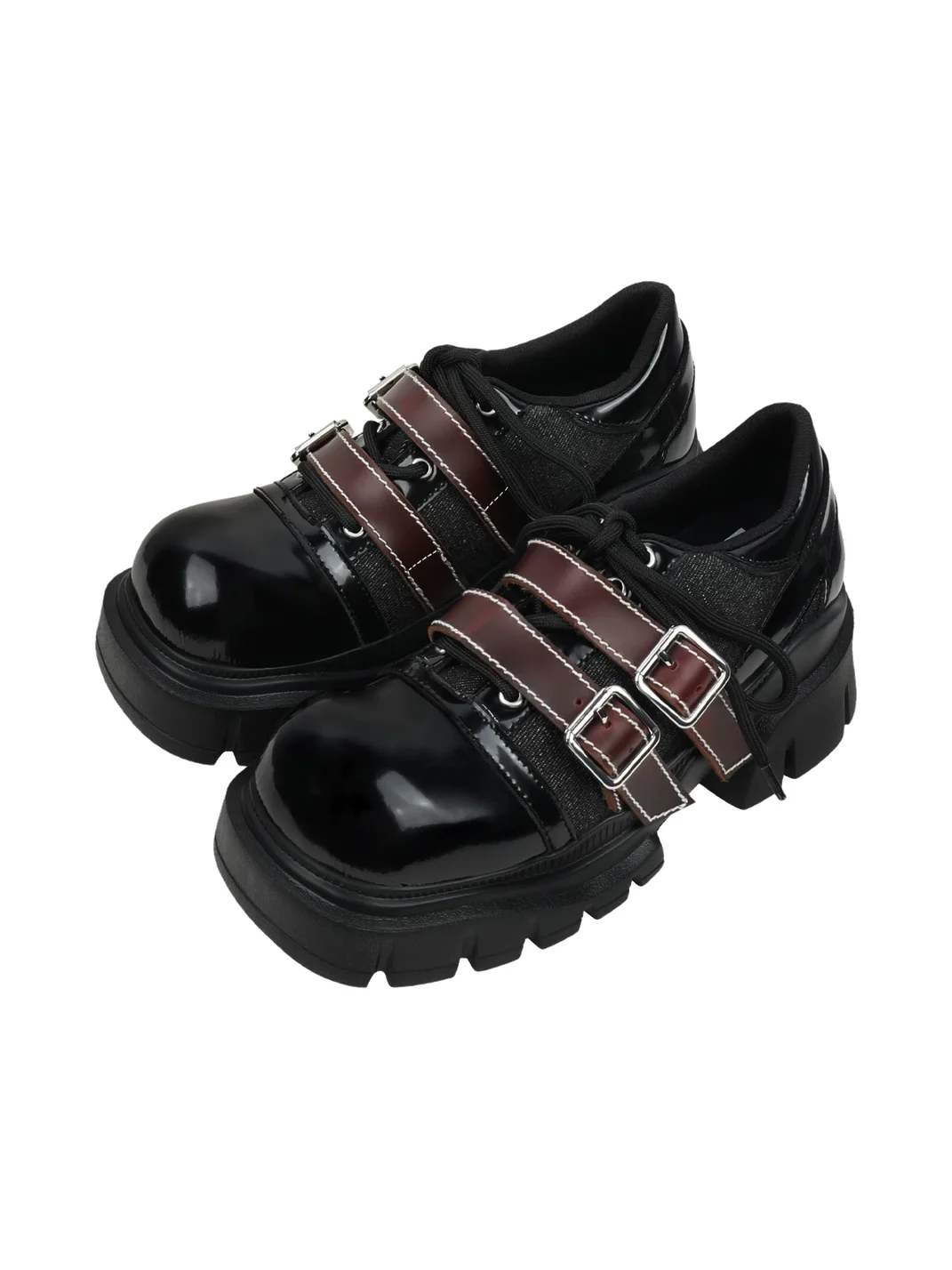 Enqo | Retro Buckled Platform Shoes