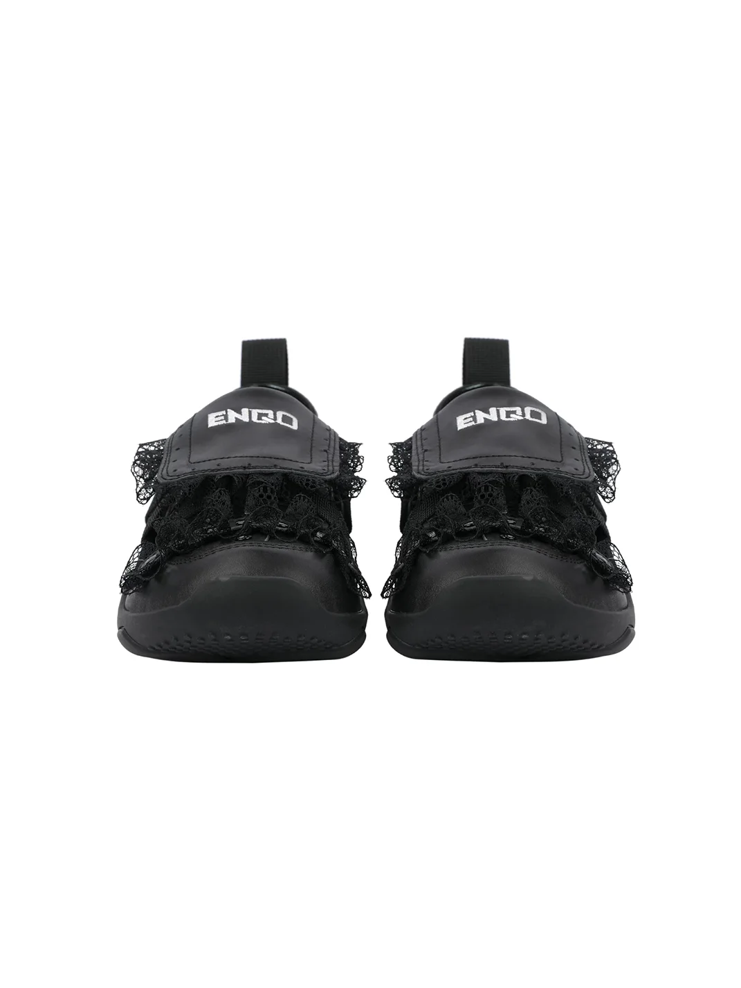 Enqo | Black Lace Strap Ballet Sneakers