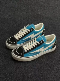ZDZZFT | Pearl Studded Lightning Canvas Sneakers