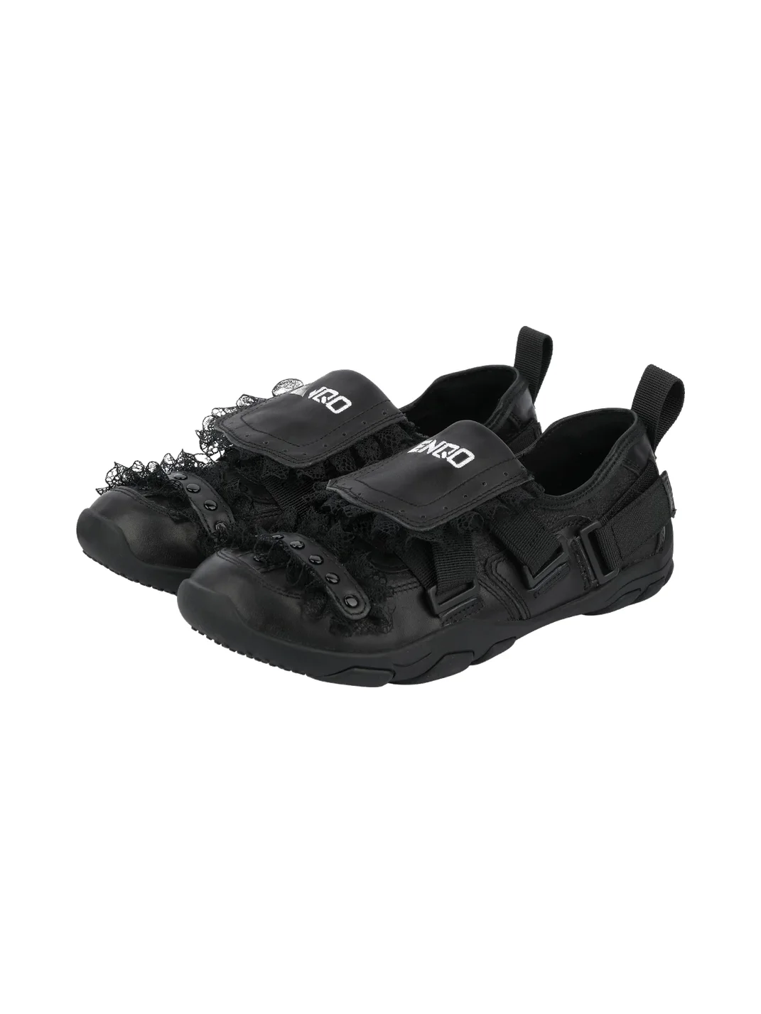 Enqo | Black Lace Strap Ballet Sneakers