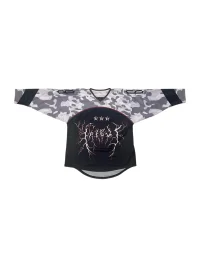 FromTheErebus | Sanskrit Print Camouflage Long Sleeve Hockey Jersey