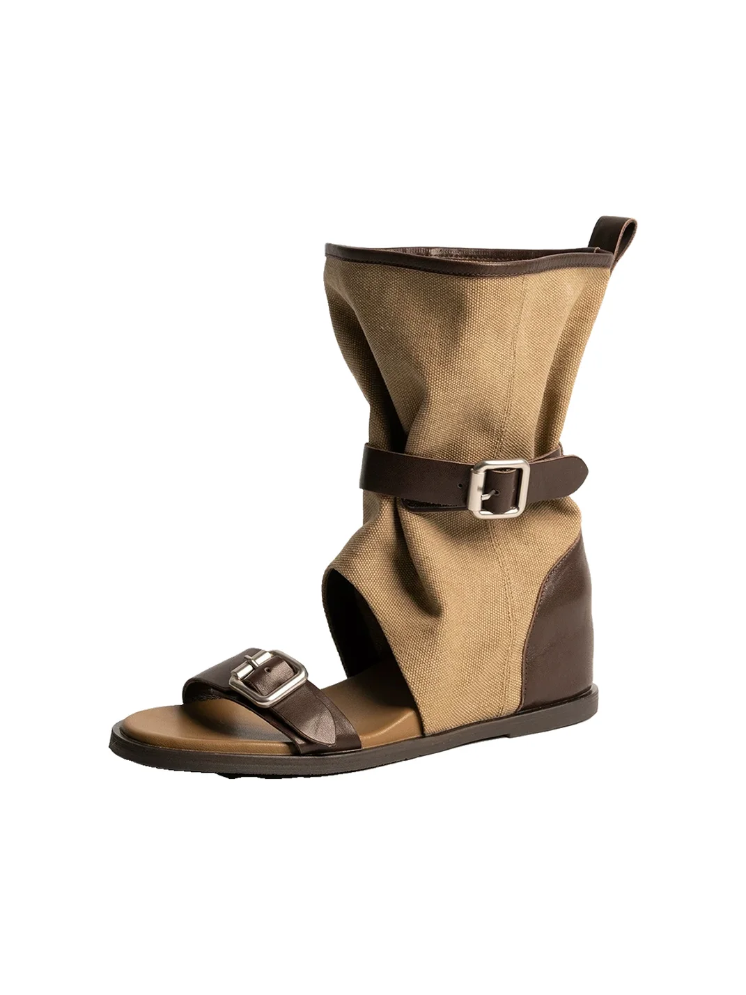 ZHUDAGE | Retro Open-Toe Slouch Sandal Boots