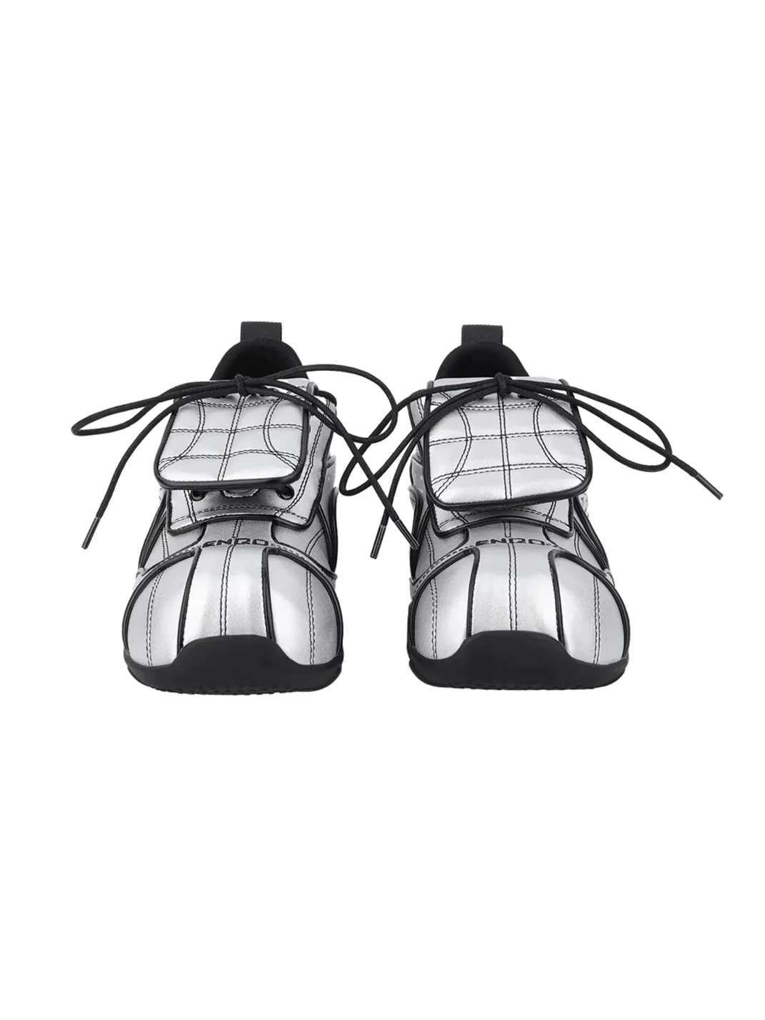 Enqo | Silver Retro Flap Casual Sneakers