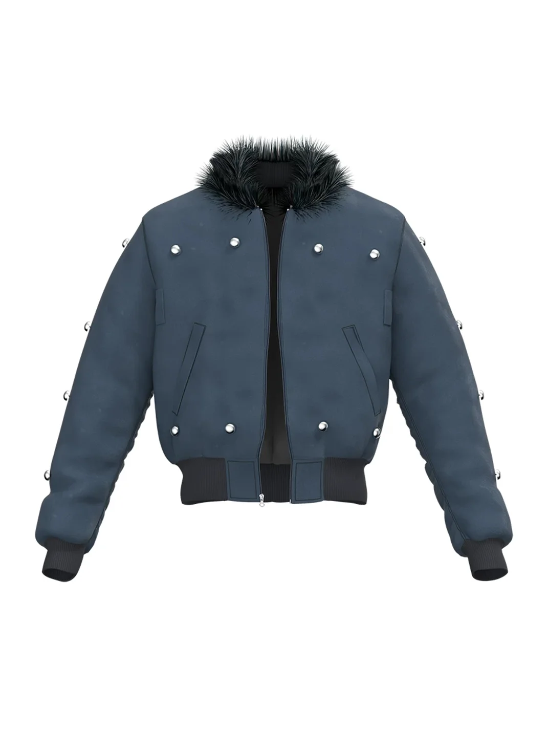 Dream Band | Cropped Padded MA-1 Jacket With Detachable Fur Collar