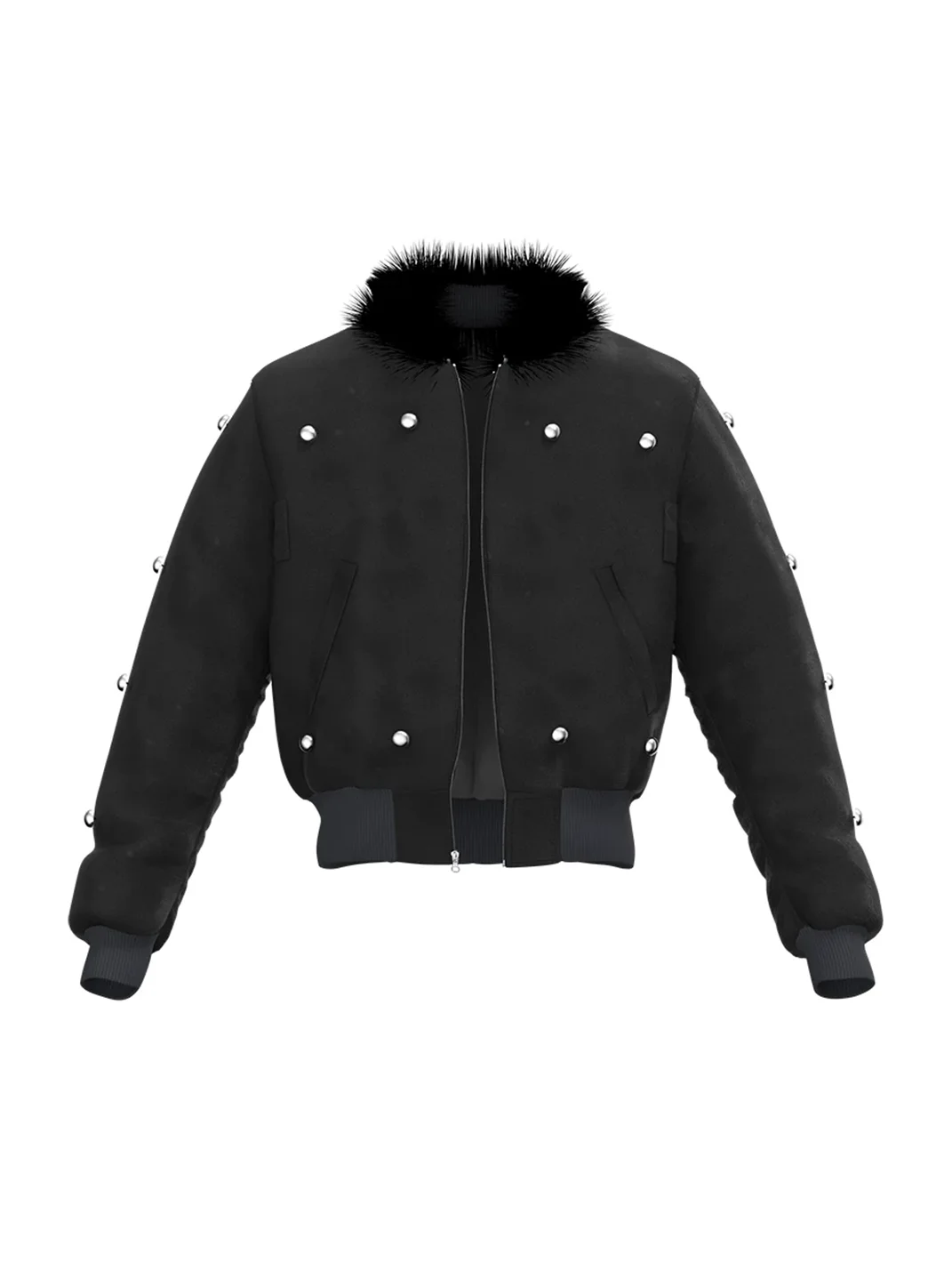 Dream Band | Cropped Padded MA-1 Jacket With Detachable Fur Collar