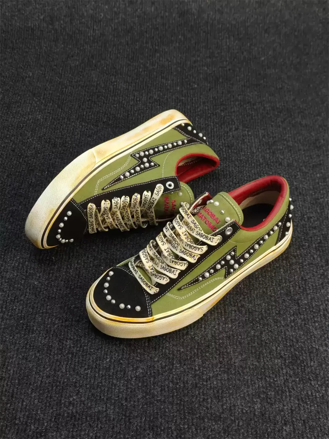 ZDZZFT | Distressed Lightning Low Top Skate Sneakers