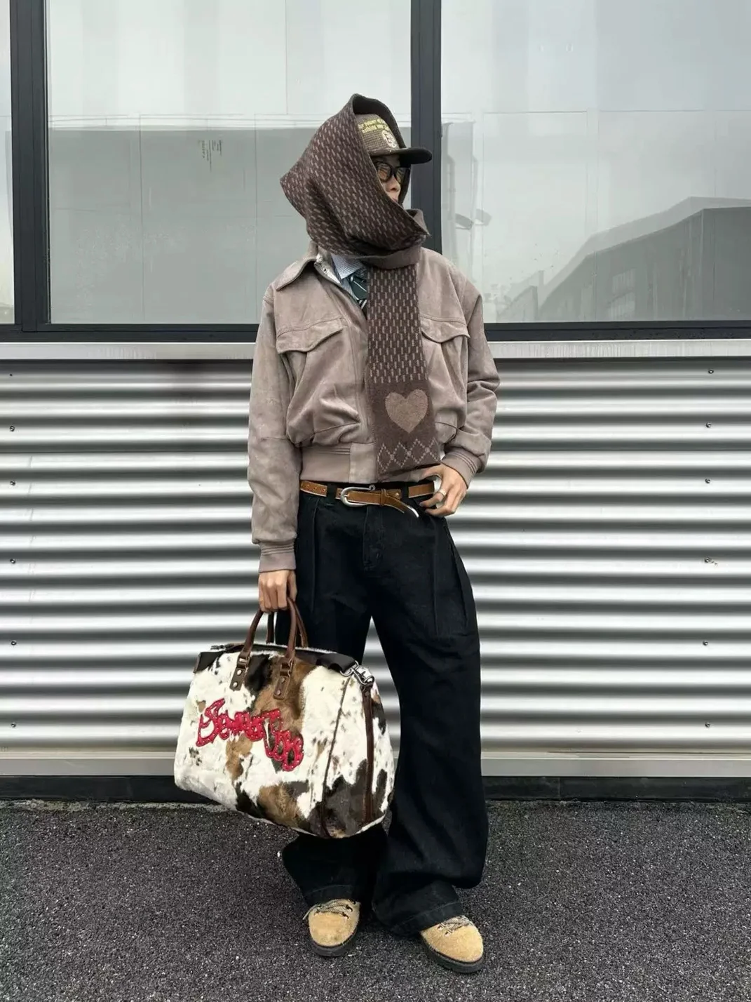 SevenJss | Large Cow Print Travel Duffel Bag
