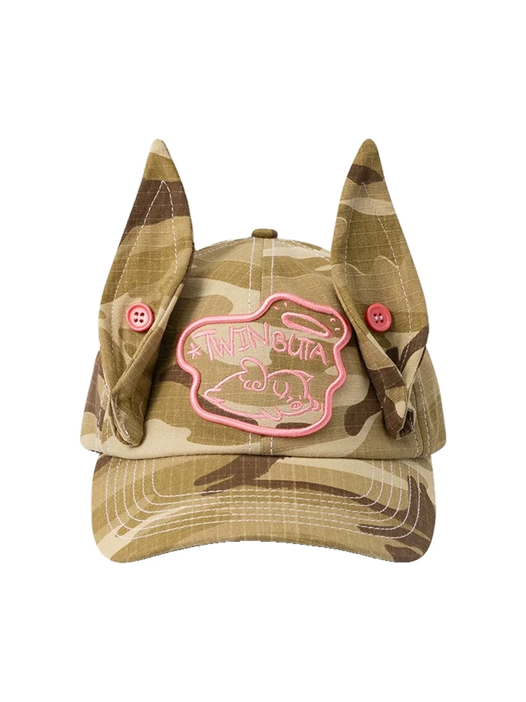 TWINBUTA | Camouflage Ear Detail Baseball Cap