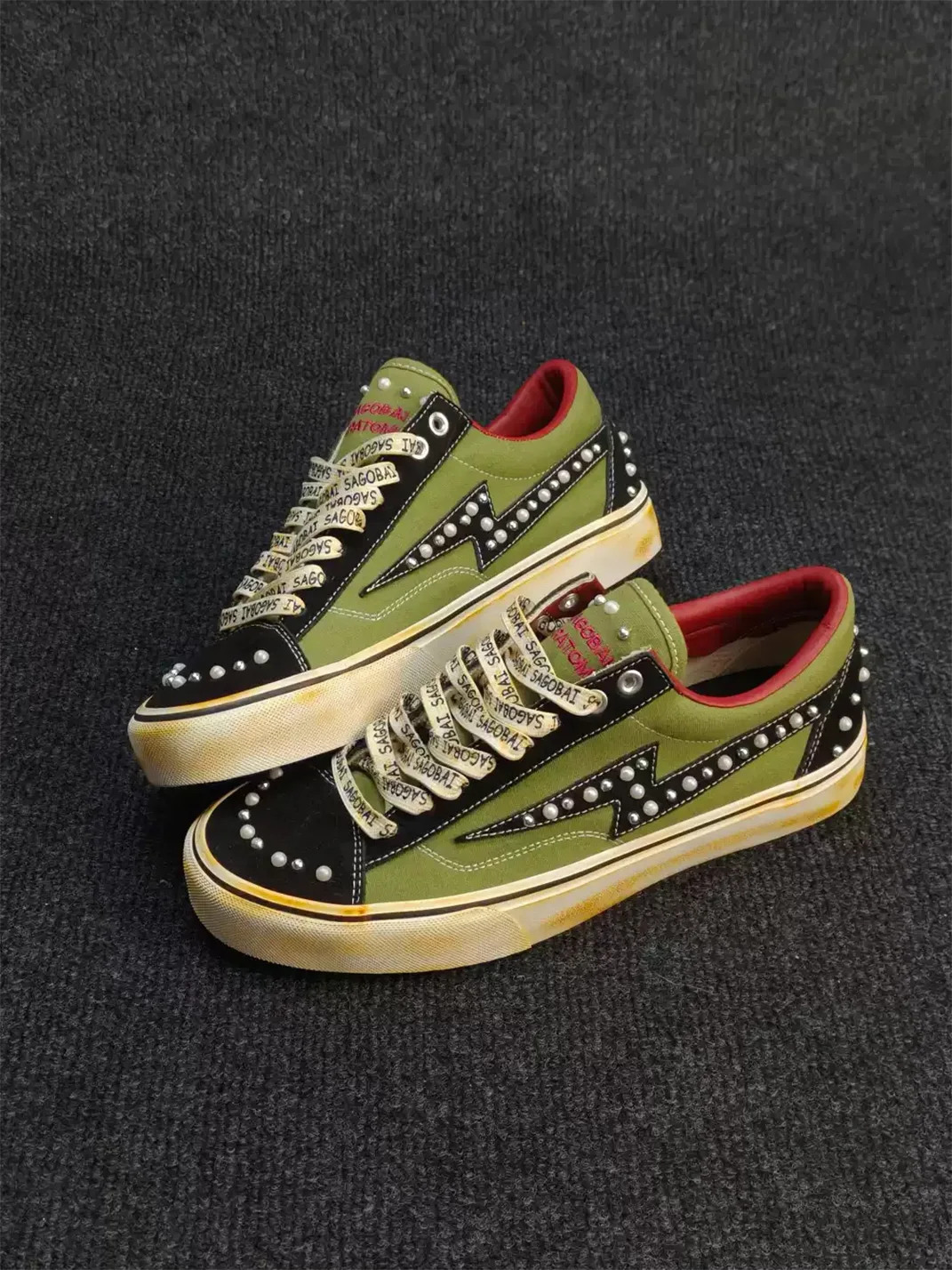 ZDZZFT | Distressed Lightning Low Top Skate Sneakers