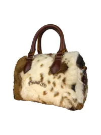 SevenJss | Cow Print Plush Bucket Crossbody Handbag