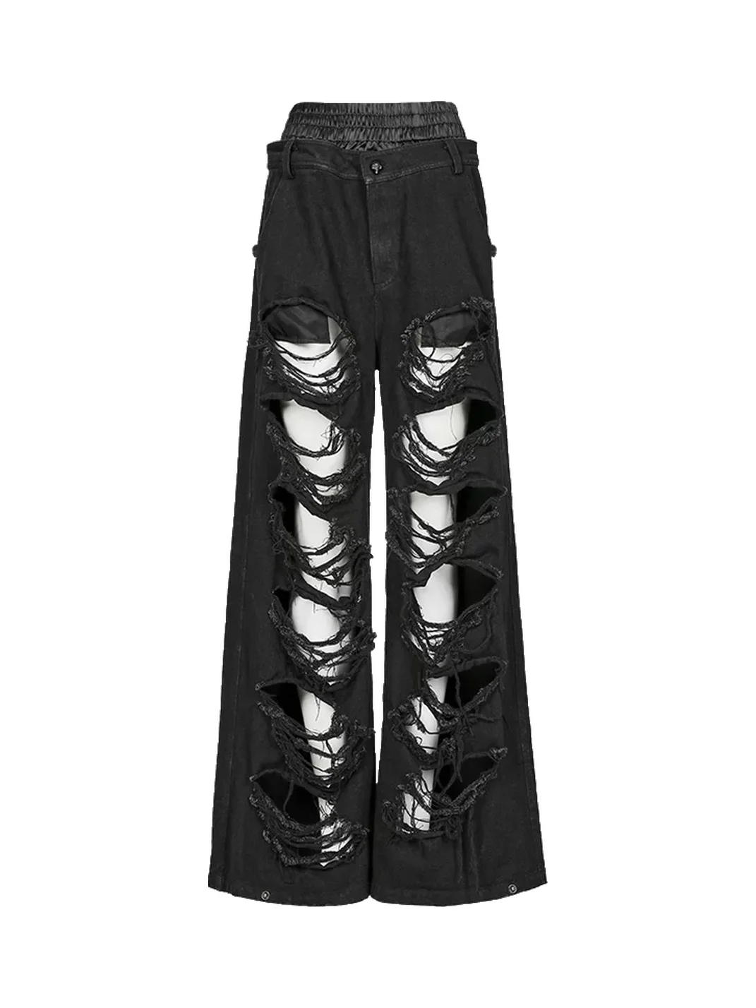 GTLLT | Punk Ripped Wide-Leg Denim Pants