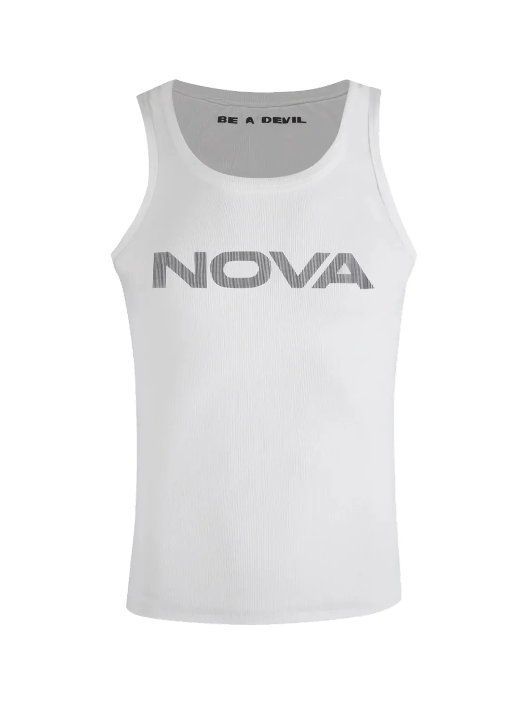 BE A DEVIL | Punk Graphic Ribbed Slim-Fit Tank Top