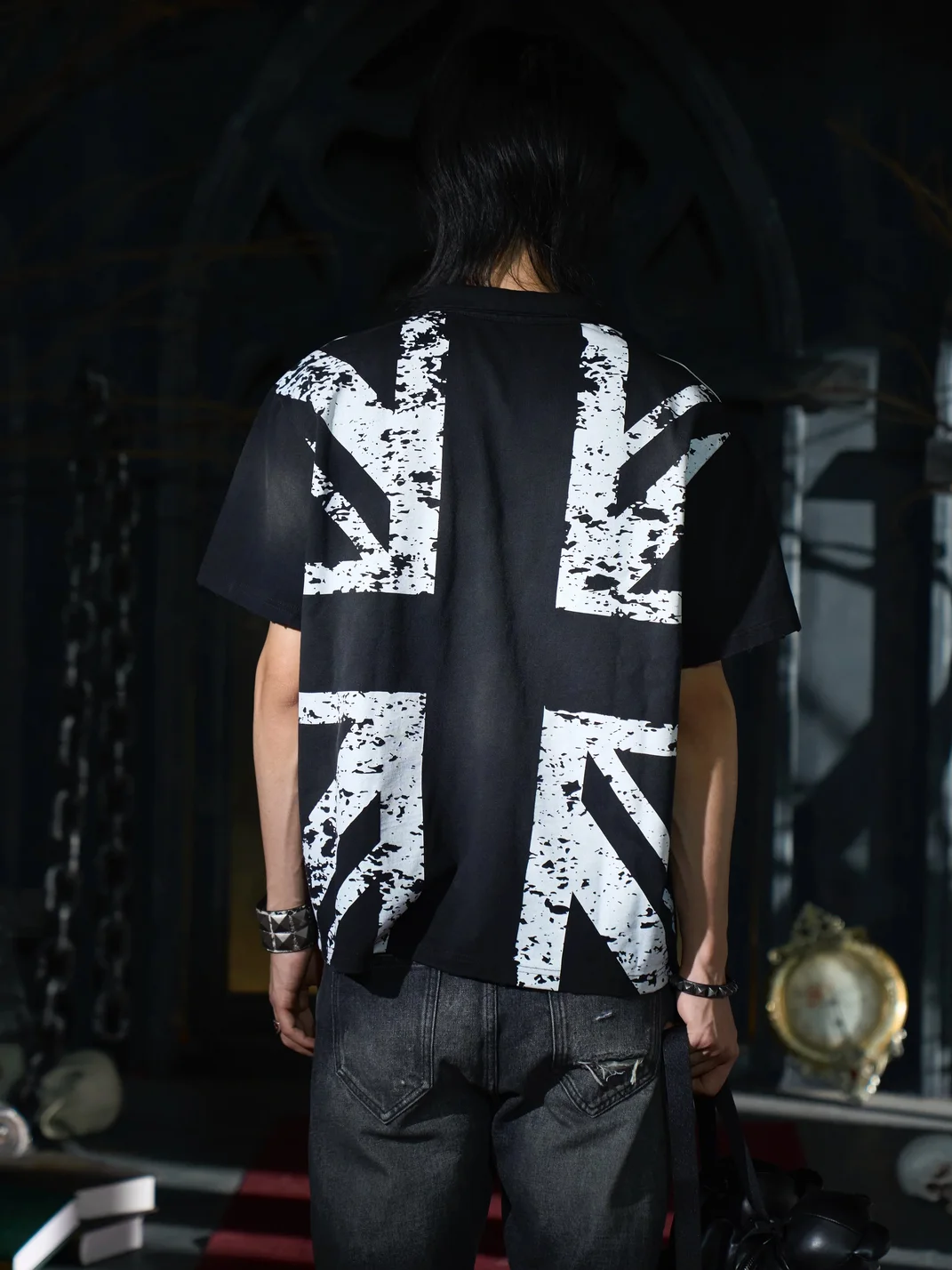 BE A DEVIL | British Flag Horse Print Cropped Polo Shirt