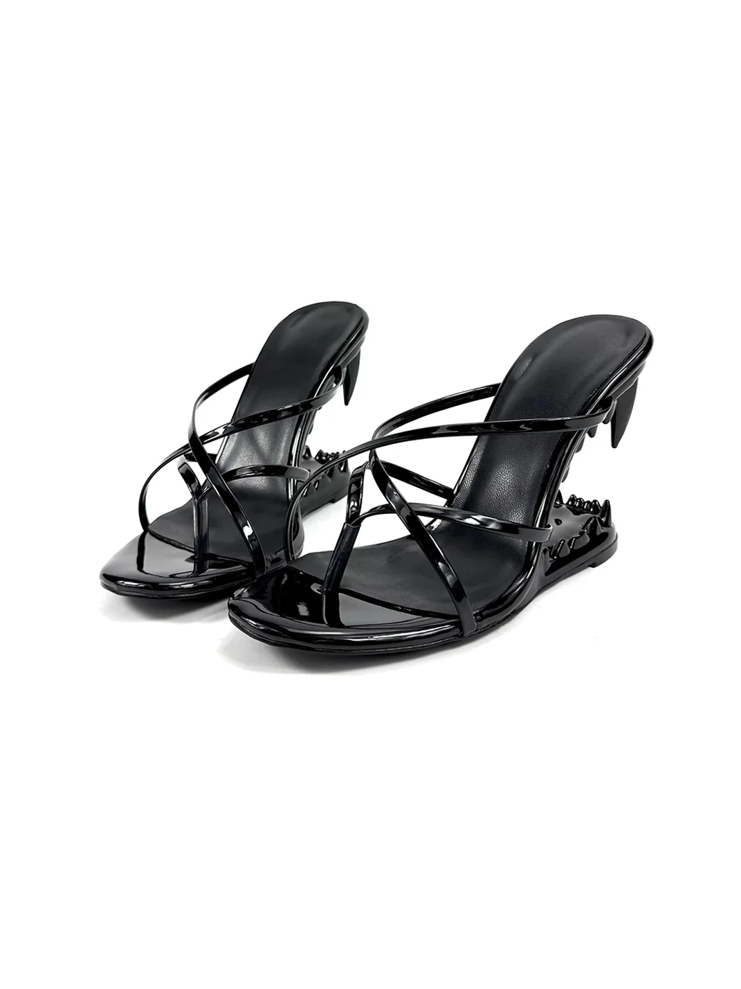 Dolly Bae | Fang Sculptural Wedge Thong Sandals