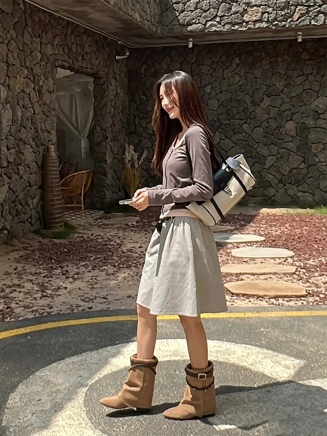 MIAOLV | Pointed-Toe Slouchy Western Mid-Calf Boots