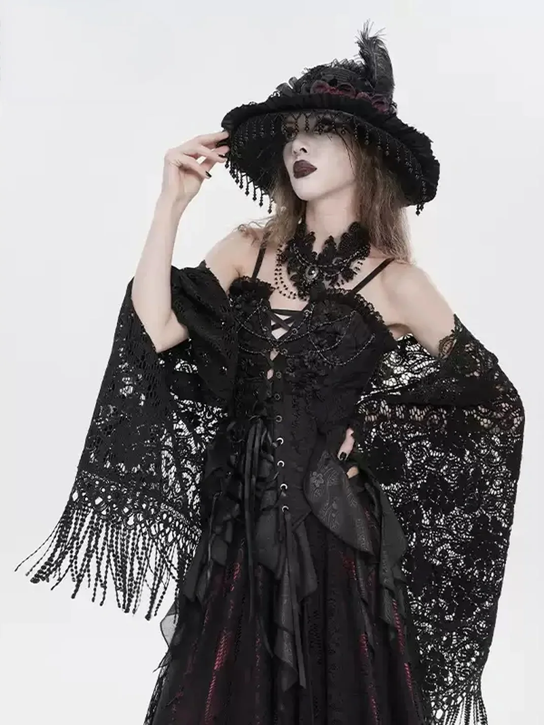GTLLT | Gothic Jacquard Lace-Up Corset Camisole Top