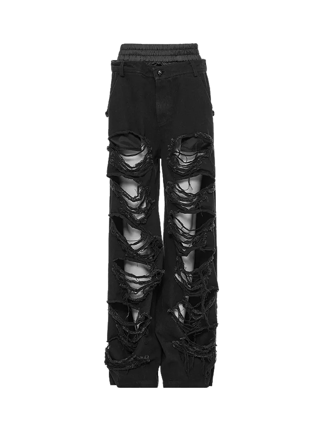 GTLLT | Punk Ripped Wide-Leg Denim Pants