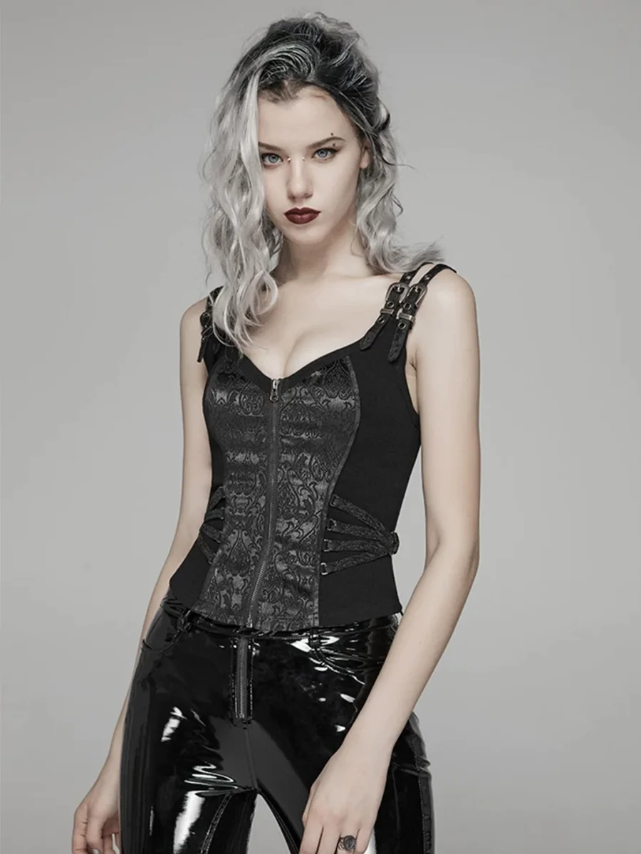 GTLLT | Jacquard Lace-Up Punk Vest - 2