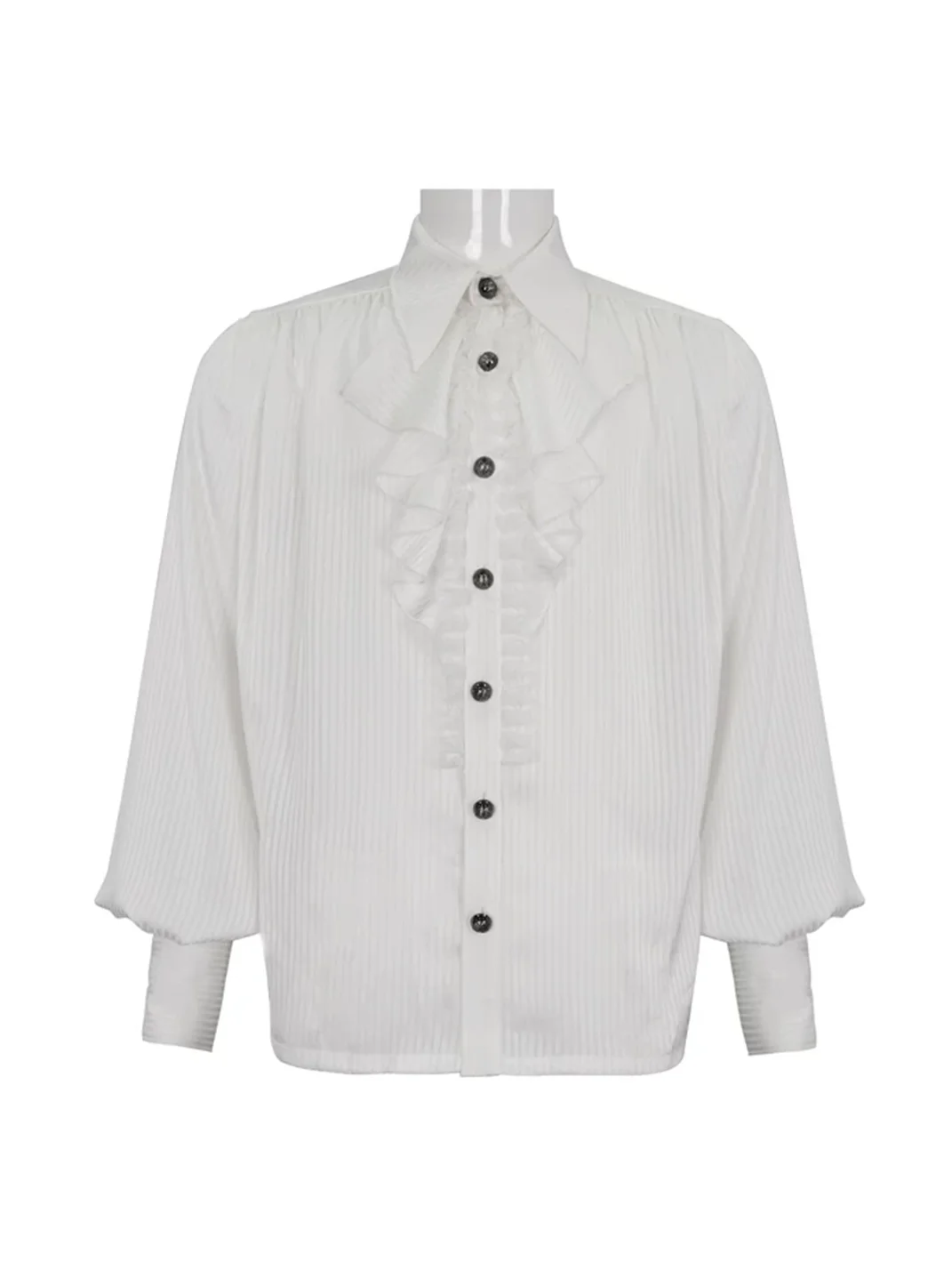 GTLLT | Gothic Striped Ruffle Lantern Sleeve Shirt