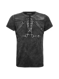 GTLLT | Punk Lace-Up Slim Fit T-Shirt