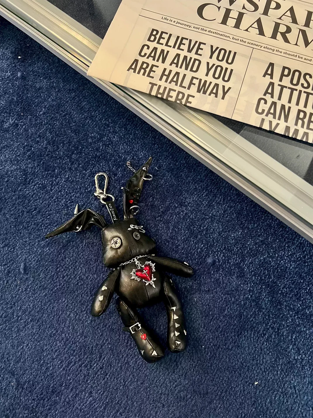 Kuroutaya | Y2K Studded Plush Rabbit Keychain