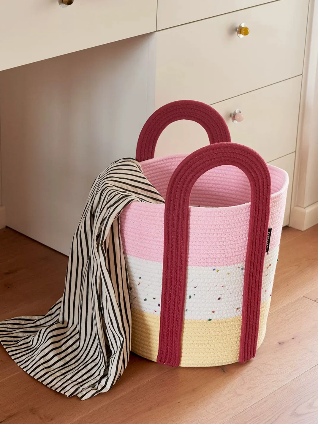 SOREMO | Color Block Woven Laundry Storage Basket