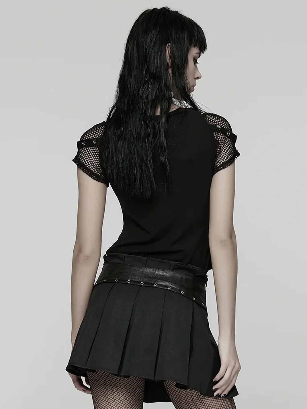 GTLLT | Punk Mesh Shoulder Graphic T-Shirt