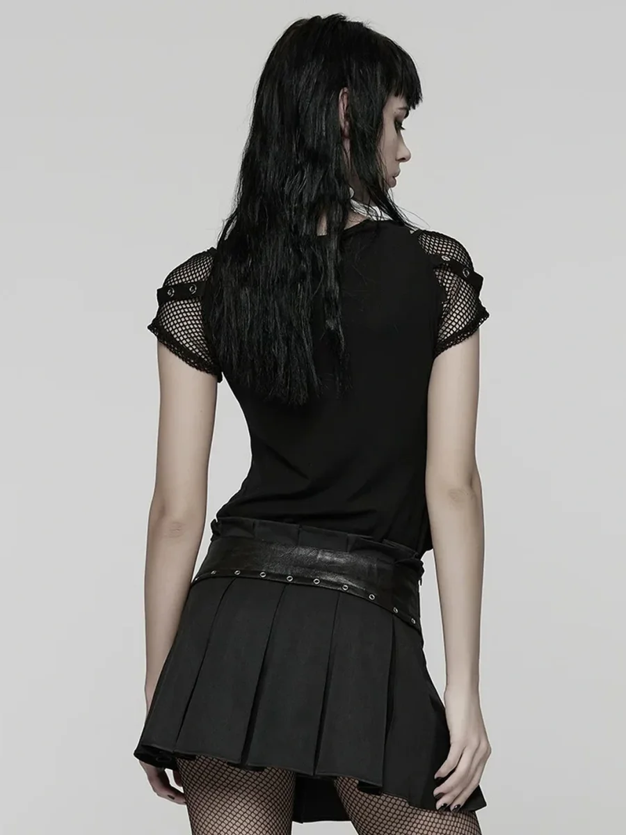 GTLLT | Punk Mesh Shoulder Graphic T-Shirt - 4