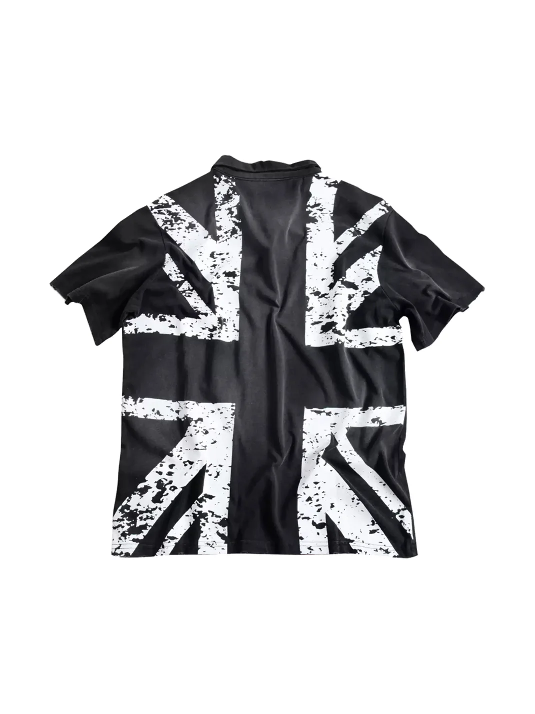 BE A DEVIL | British Flag Horse Print Cropped Polo Shirt