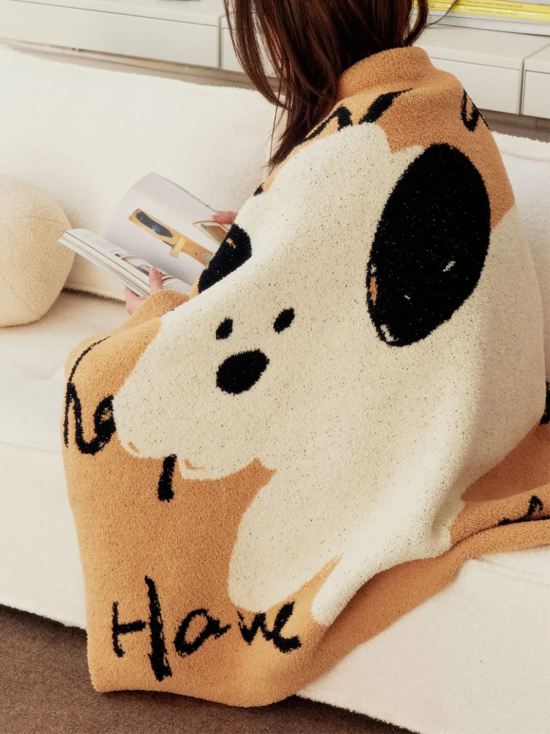SOREMO | Cartoon Puppy Plush Throw Blanket